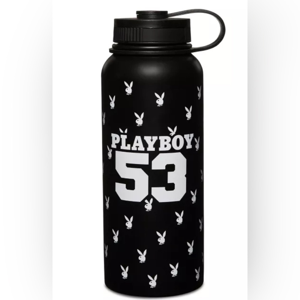 PLAYBOY 32oz Stainless Steel Black Water Bottle- NWT